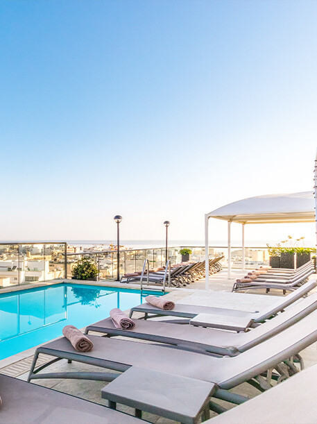 Rooftop Outdoor Pool at 4-Star AX The Victoria Hotel in Sliema