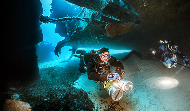 Divers exploring