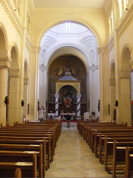 Interior of St. Gregory the Great Church in Sliema