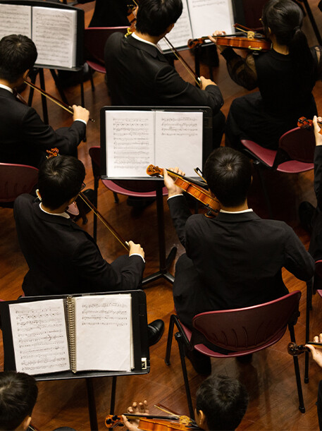 Violin Players in Orchestra