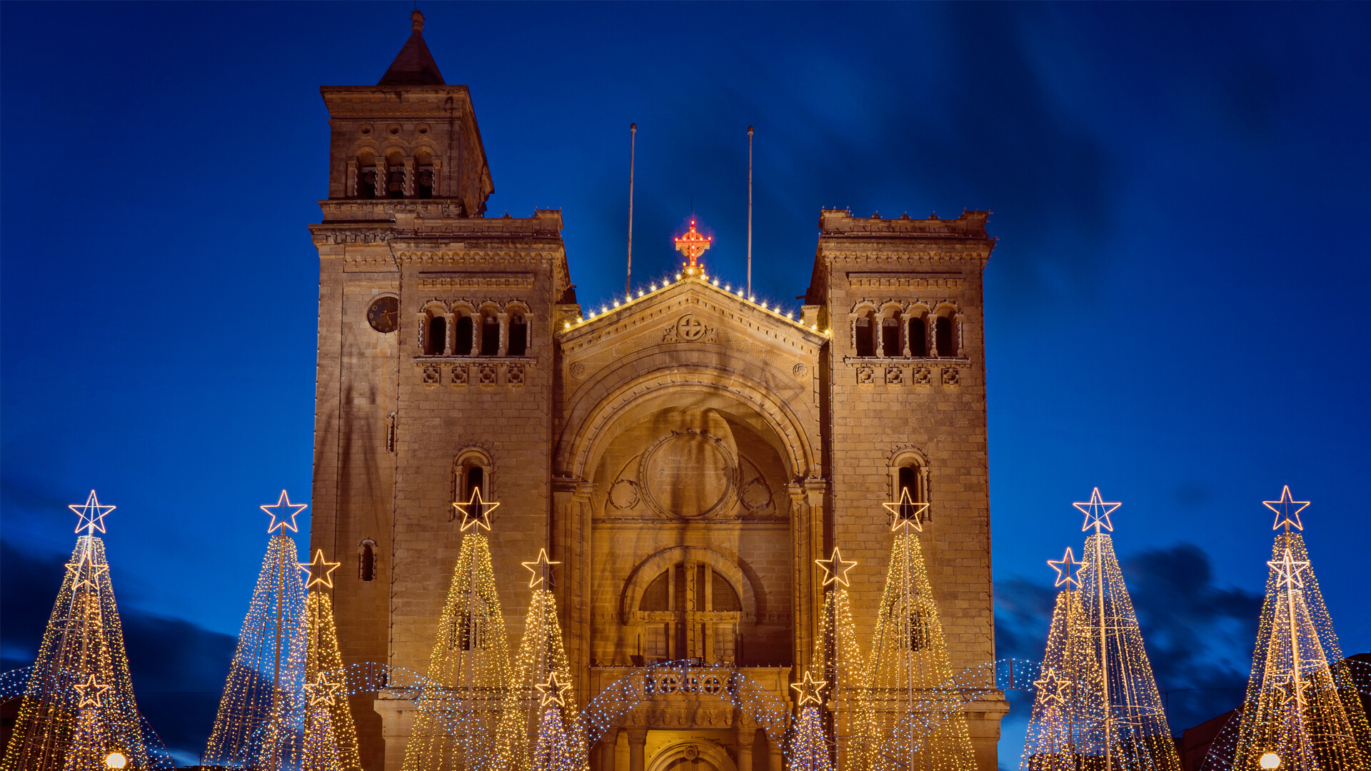 Church in Malta during Christmas time