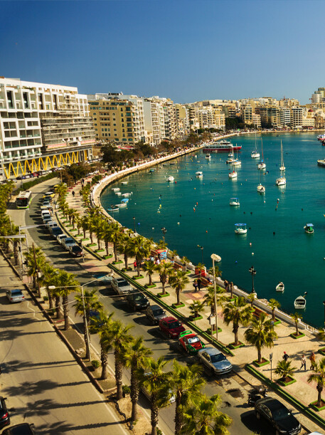 Aerial View of the Sliema promenade