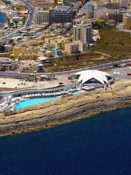 Aerial view of the Malta National Aquarium in Qawra
