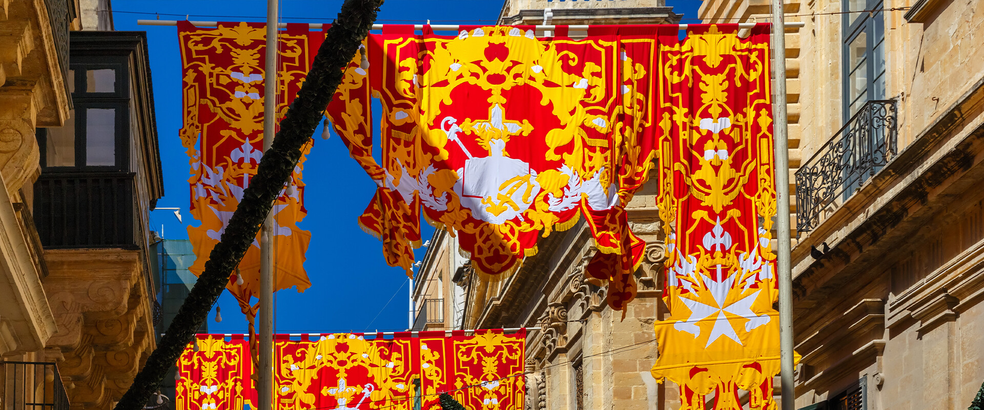 Maltese streets decorated for the local feast