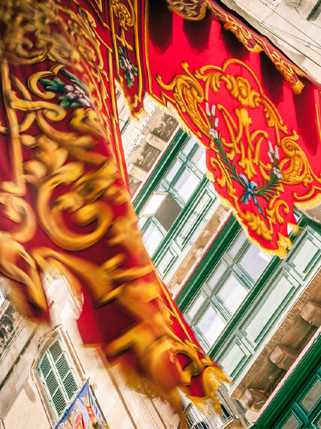 Streets decorated for the feast