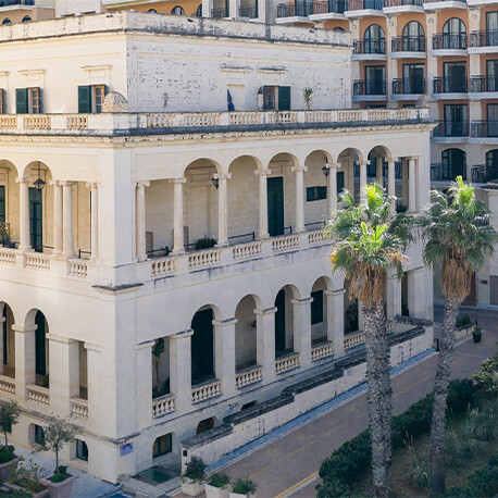 Exterior of AX Palazzo Capua; 18th Century Maltese Palazzo in Sliema