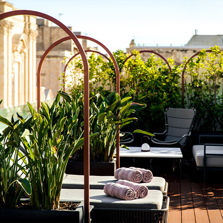 Rooftop Terrace of Rosselli AX Privilege; 5-star Luxury Hotel in Valletta Malta