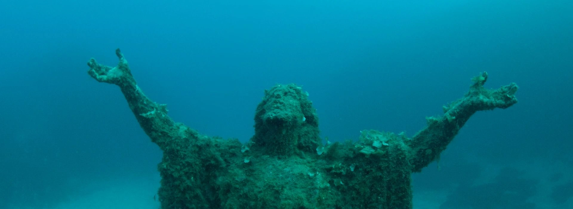 Statue of Christ wreck diving site in Malta