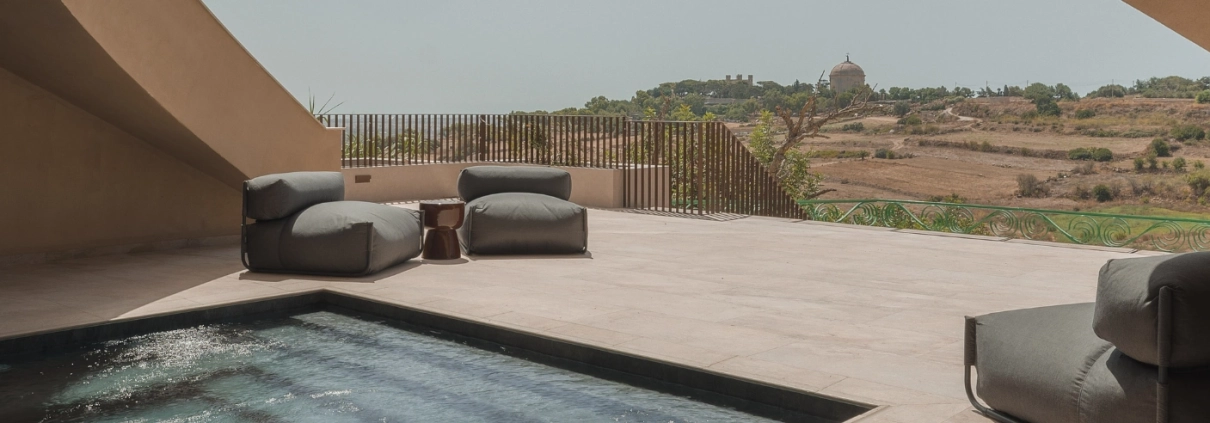 Outdoor Jacuzzi at 5-star Verdala Wellness Hotel in Rabat Malta